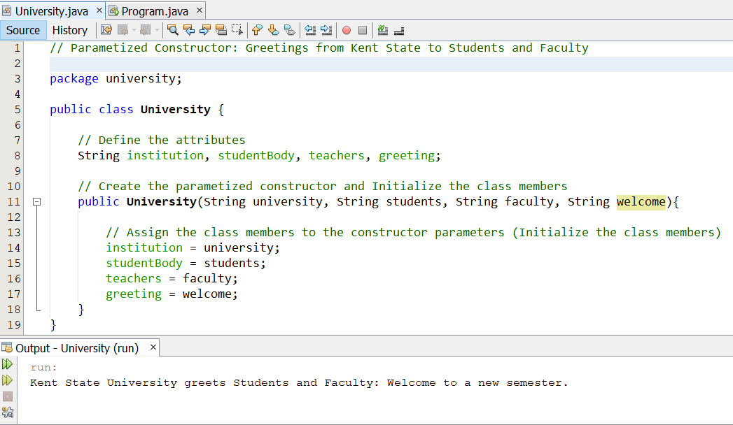 Parametized Constructor 1