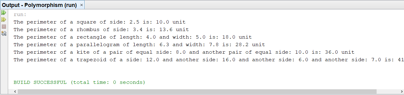 Dynamic Polymorphism Result