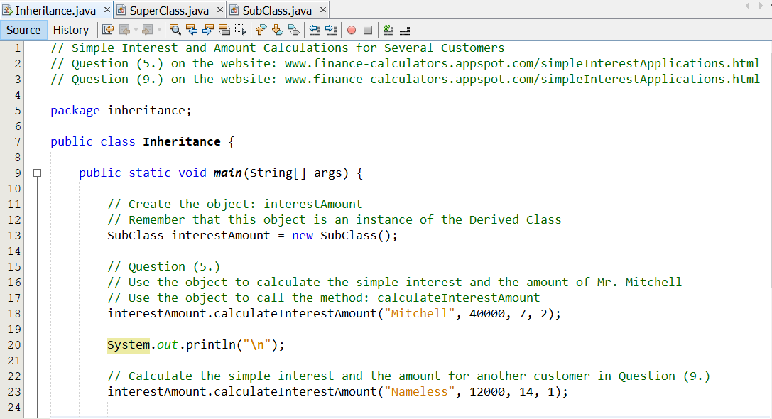 Inheritance Example 1-5