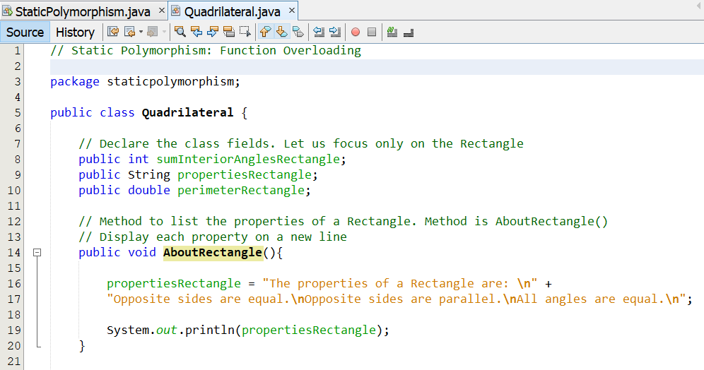 Static Polymorphism: Method Overloading 1