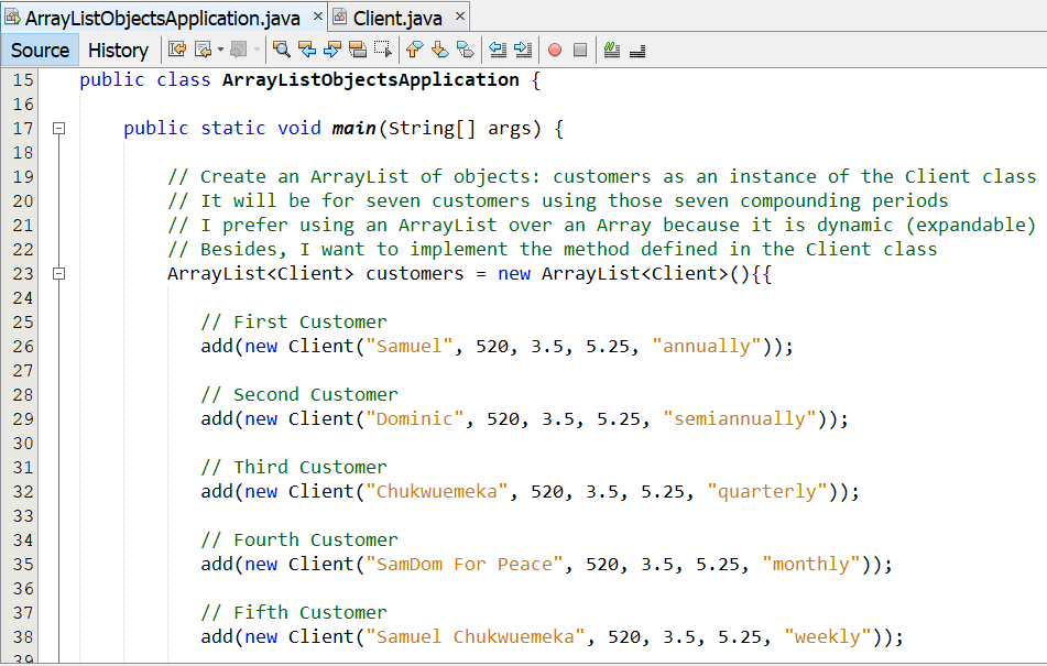 Array List Application 1-6