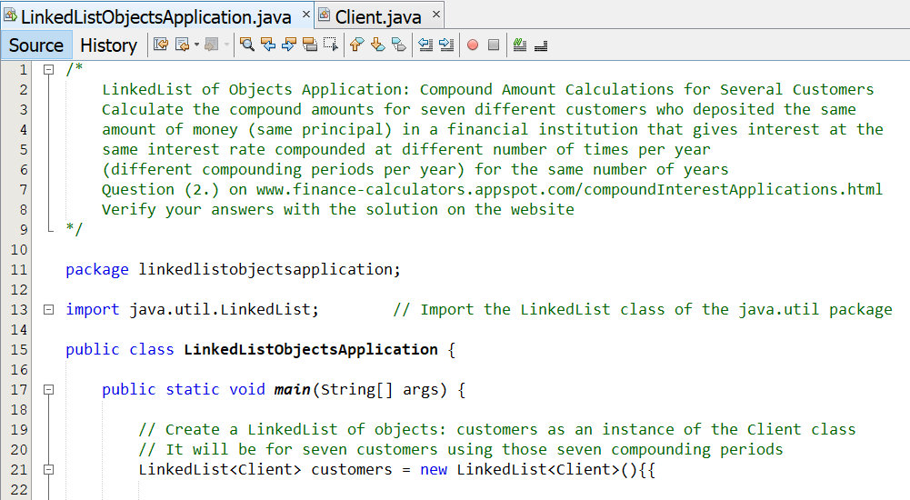 Linked List Application 1-6