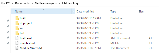 File in default location