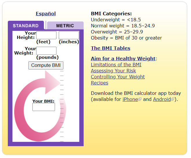 Body Mass Index: NIH