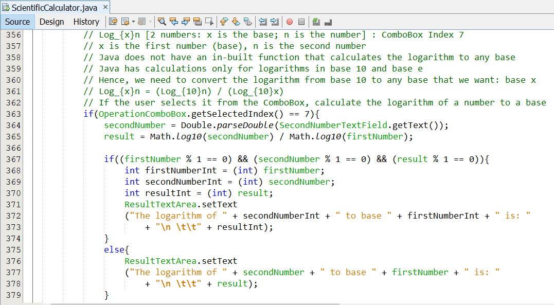 Program Code Scientific Calculator 10