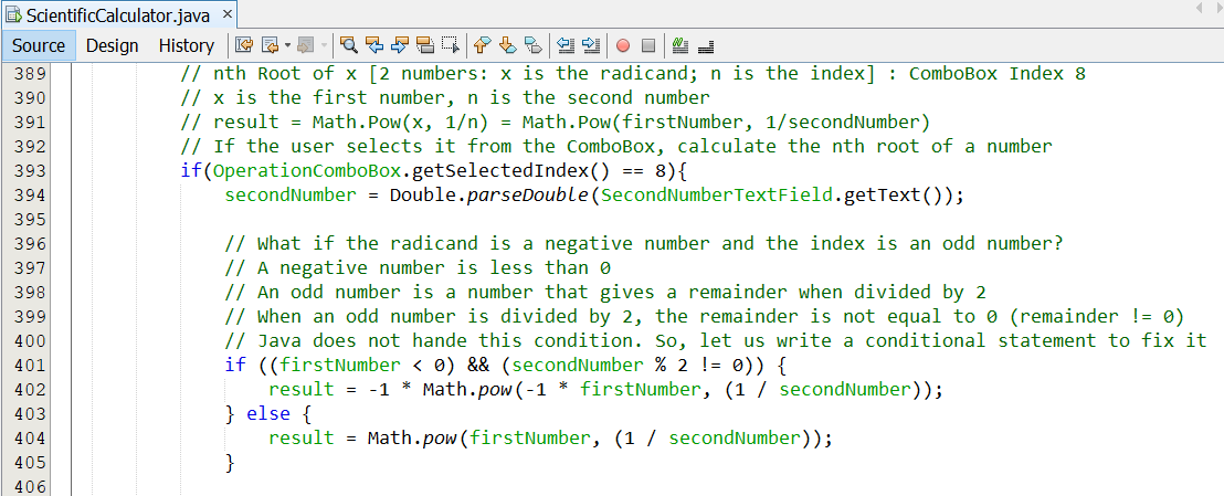 Program Code Scientific Calculator 12