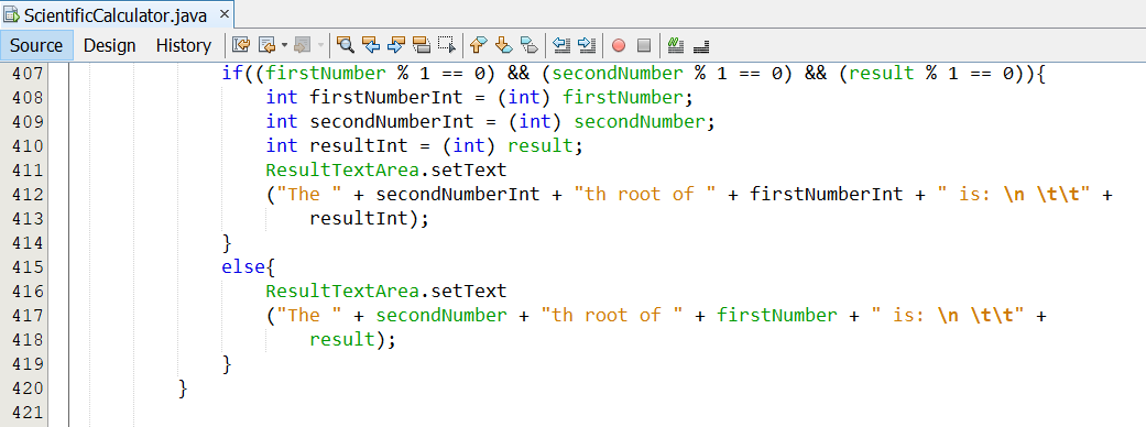 Program Code Scientific Calculator 13