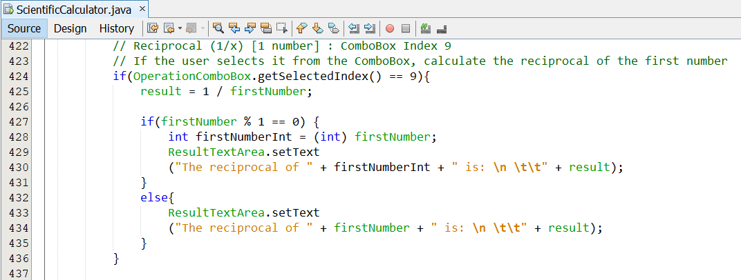 Program Code Scientific Calculator 14