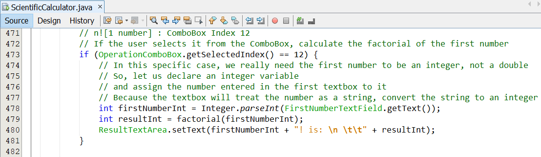 Program Code Scientific Calculator 17