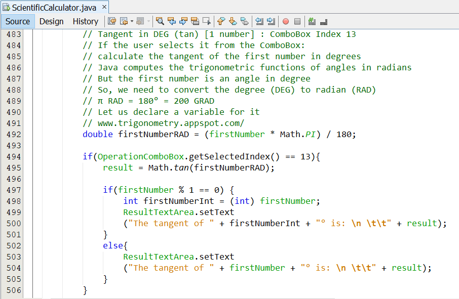 Program Code Scientific Calculator 18