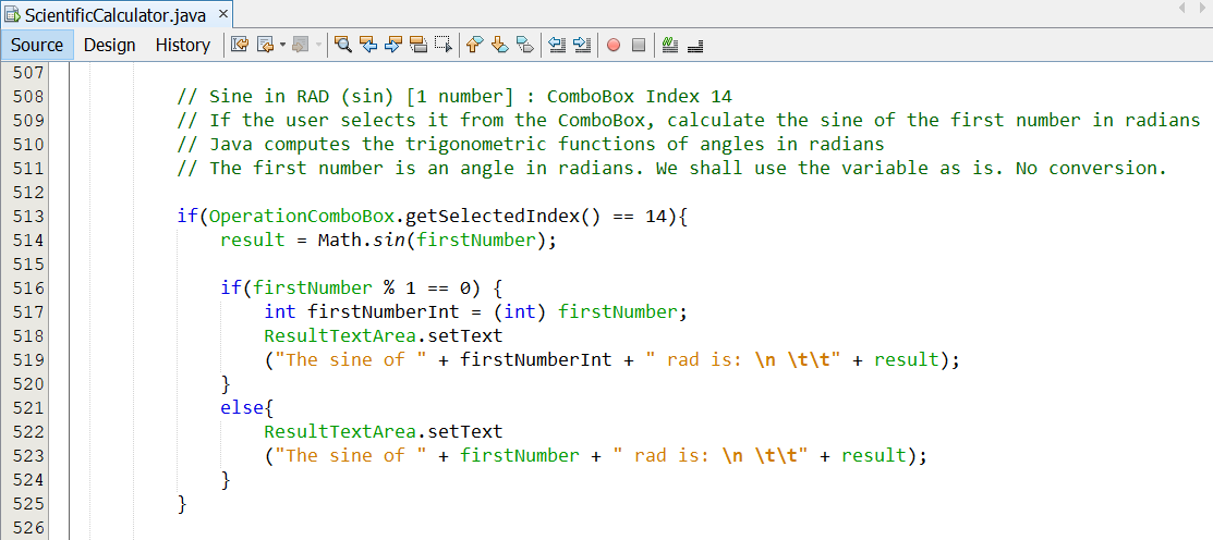 Program Code Scientific Calculator 19