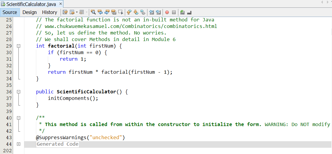 Program Code Scientific Calculator 2