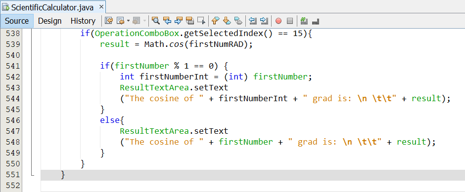 Program Code Scientific Calculator 21