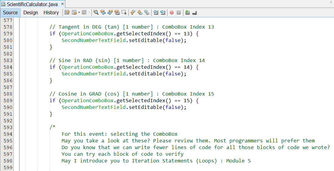 Program Code Scientific Calculator 23