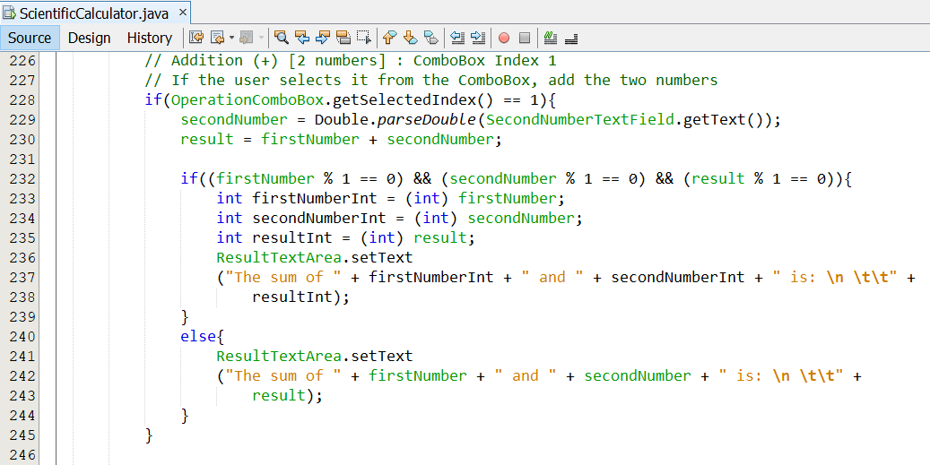 Program Code Scientific Calculator 4