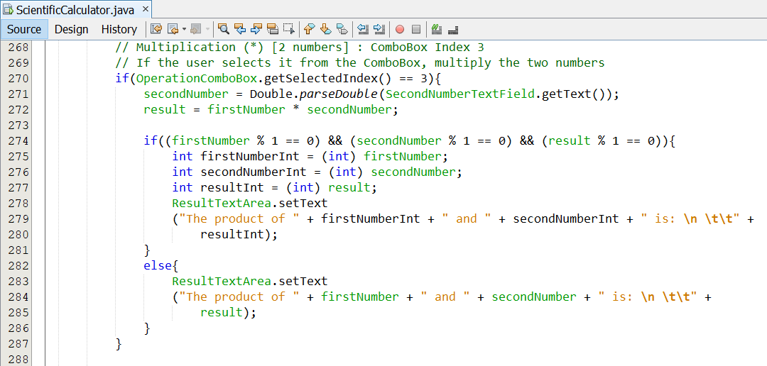 Program Code Scientific Calculator 6