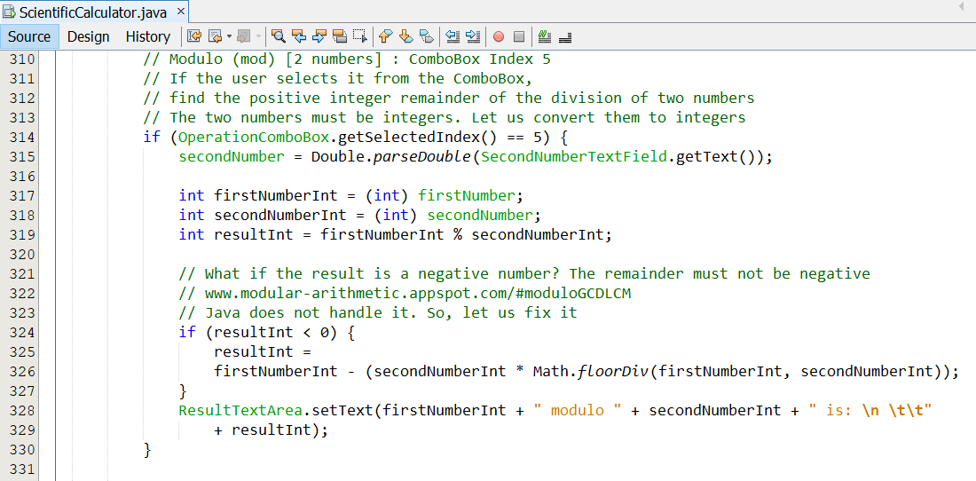 Program Code Scientific Calculator 8