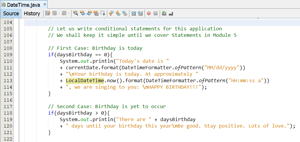 Birthday App Code 6