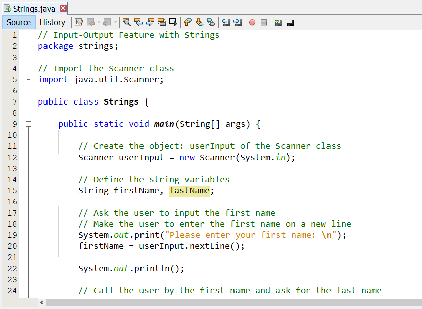 Strings - Example 7-1