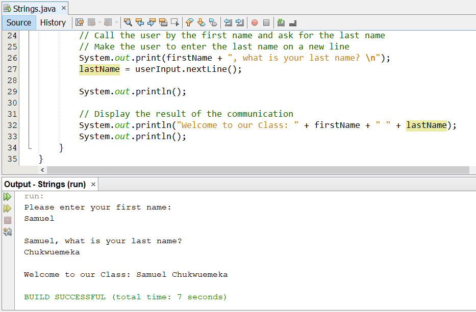 Strings - Example 7-2