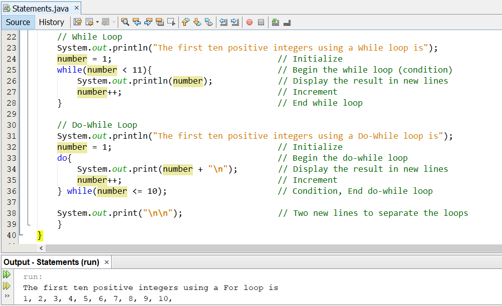 Looping Statements: Example 1-2