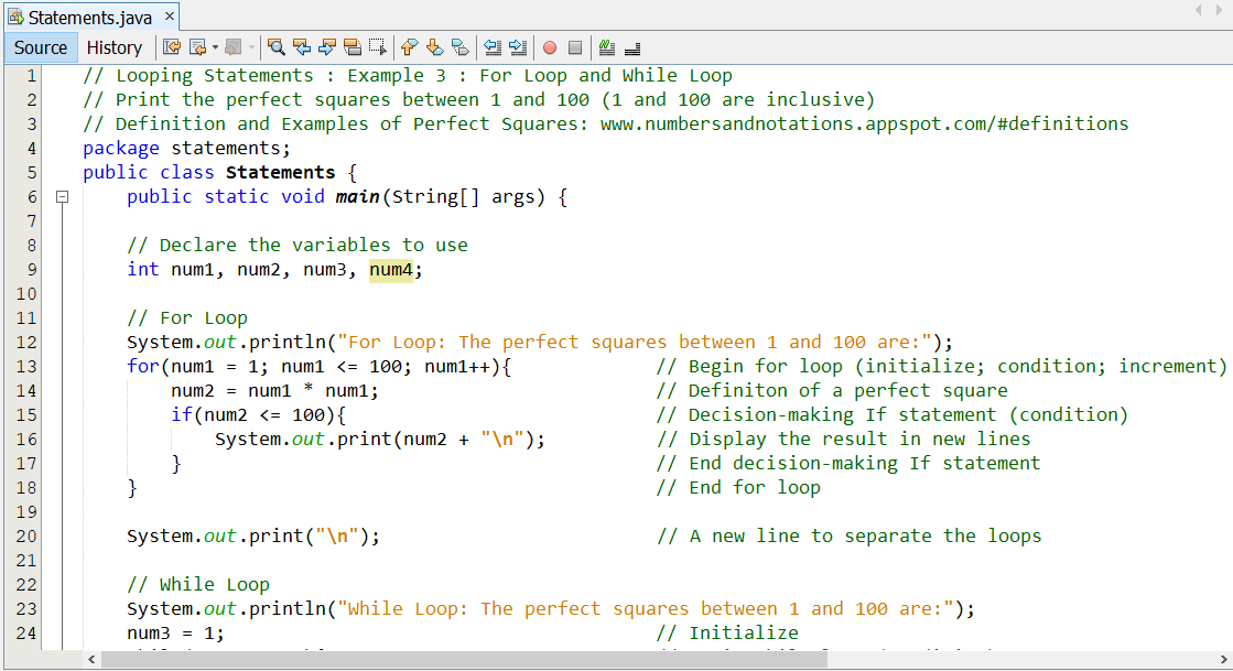 Looping Statements: Example 3-1