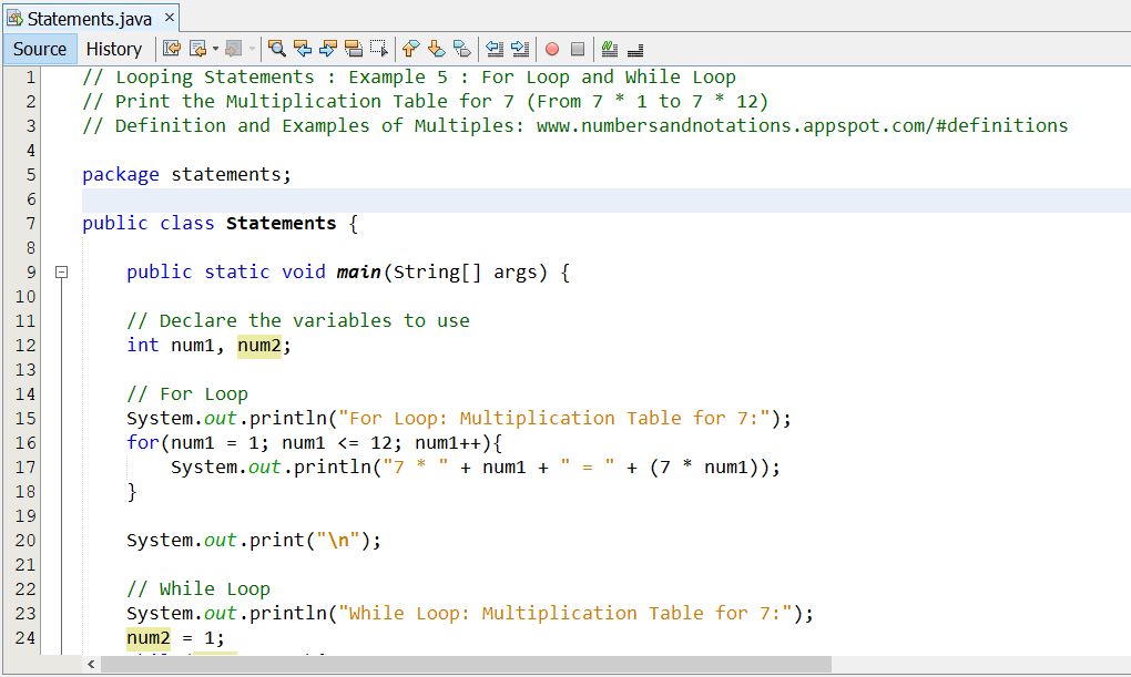 Looping Statements: Example 5-1