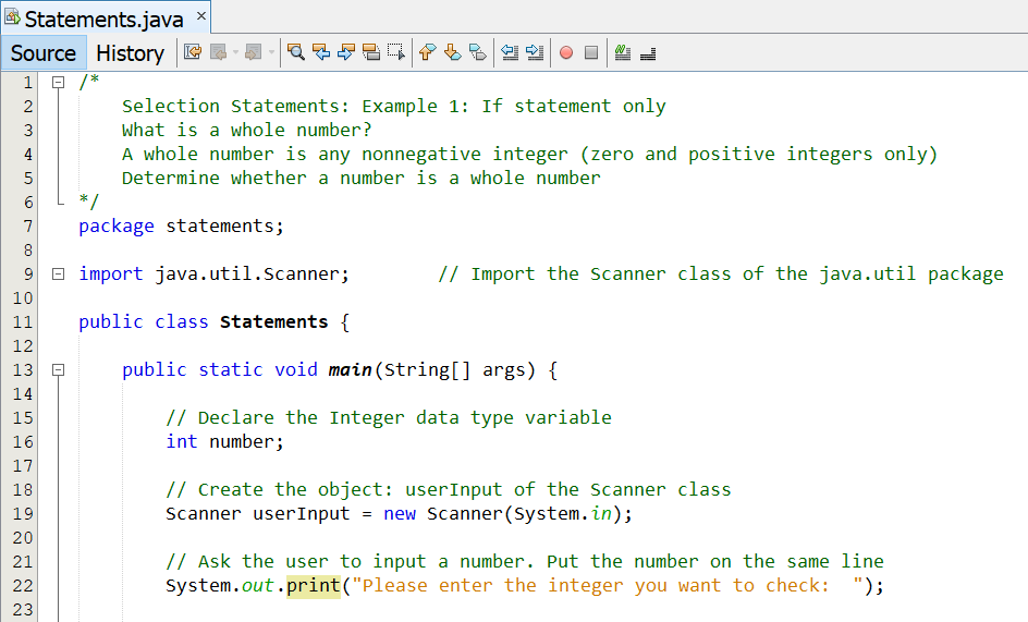 Selection Statements: Example 1-1