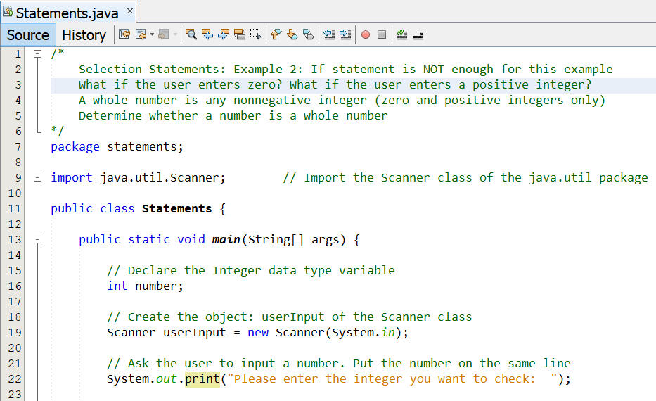 Selection Statements: Example 2-1