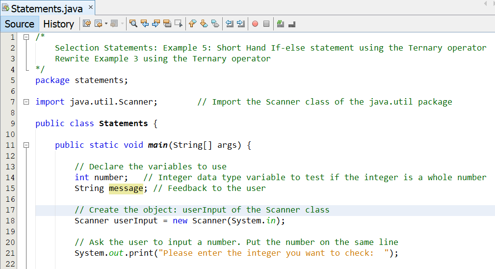 Selection Statements: Example 5-1