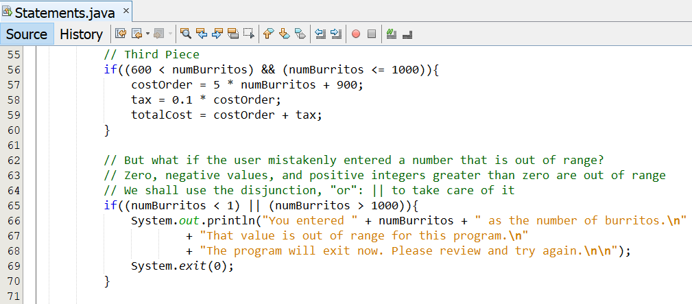 Selection Statements - Example 8-4