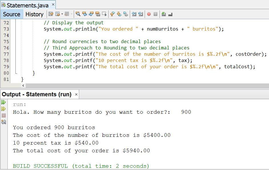 Selection Statements - Example 8-5