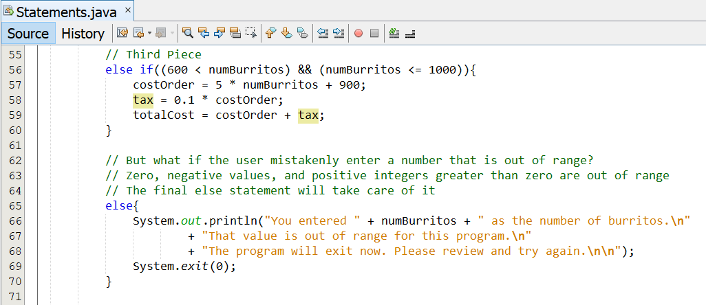 Selection Statements - Example 9-4