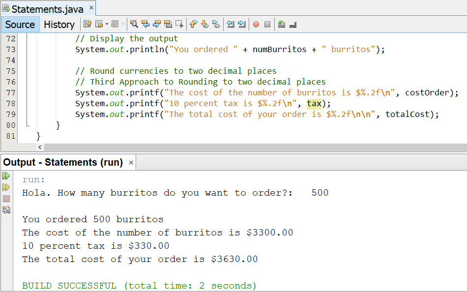 Selection Statements - Example 9-5