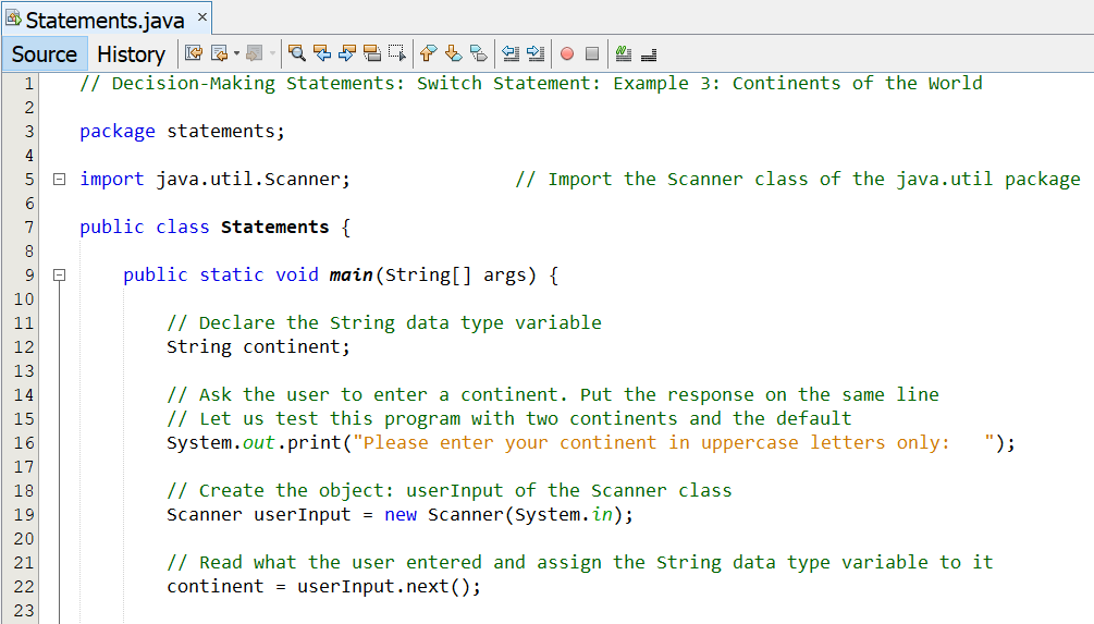 Switch Statements: Example 3-1