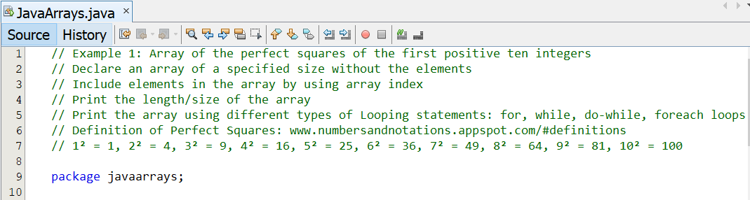 Arrays: Example 1-1