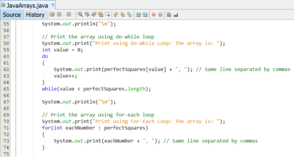 Arrays: Example 1-4