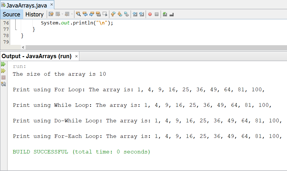 Arrays: Example 1-5