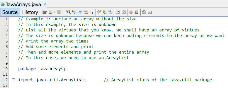 Arrays: Example 2-1