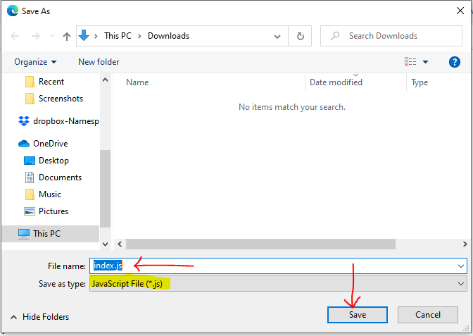 Save and Rename JS 3