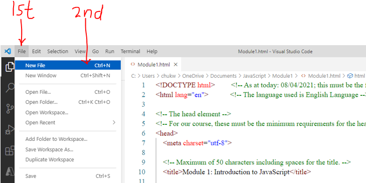 Visual Studio Code CSS 1