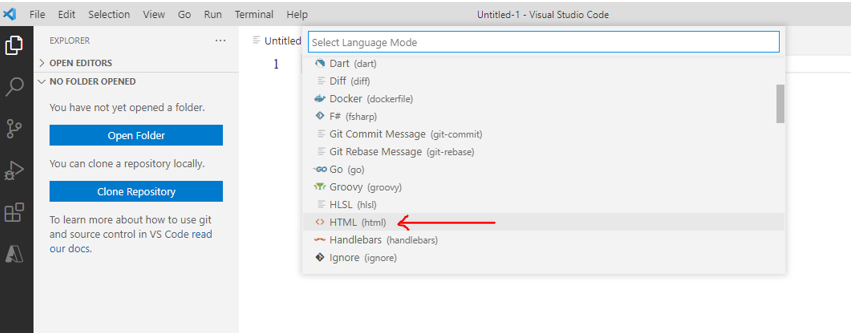 Visual Studio Code HTML 3