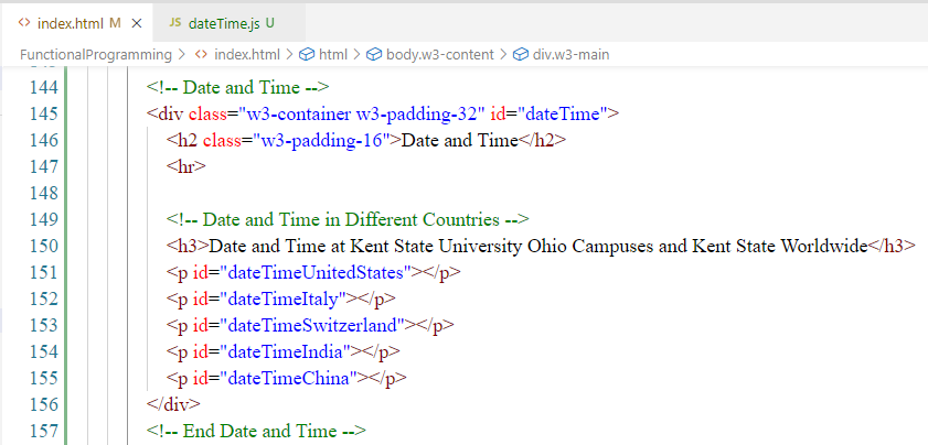 Date and Time: HTML 1-2
