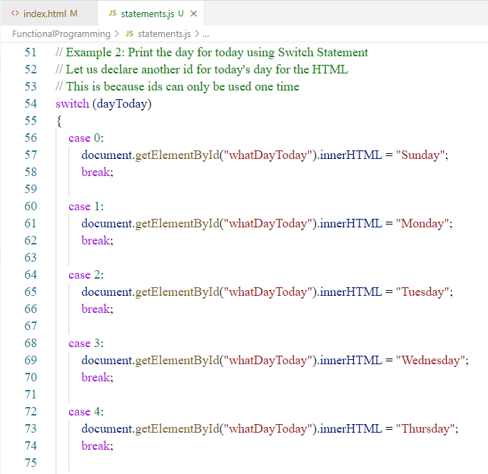 JavaScript: Conditional Statements: Example 2-1