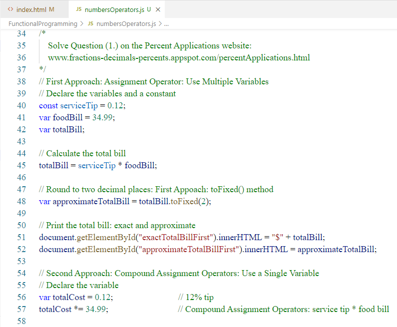 Numbers and Operators: JS 2-1