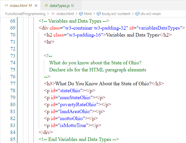 Variables: HTML 1-2