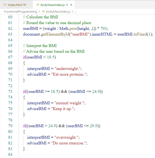 BMI: JS 1-4