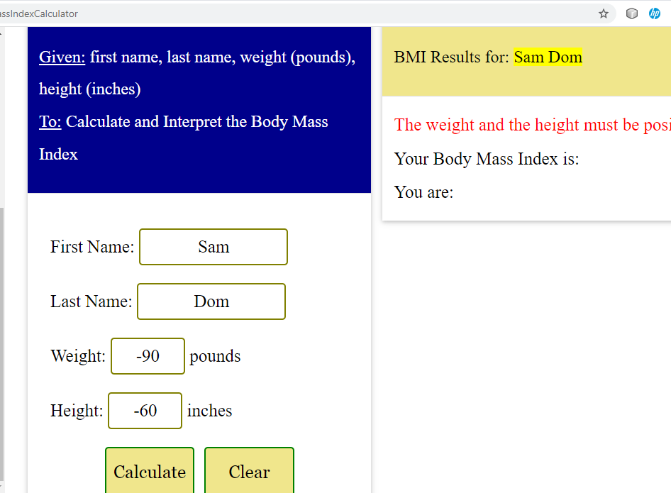 BMI: Output 6