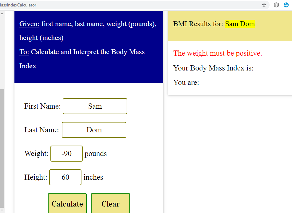 BMI: Output 7