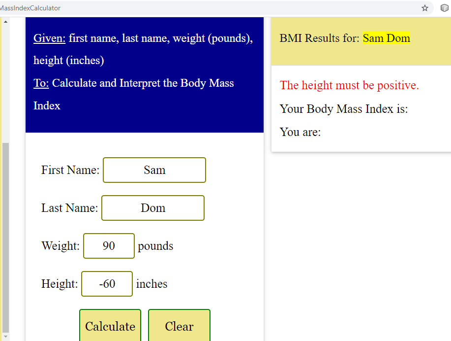 BMI: Output 8